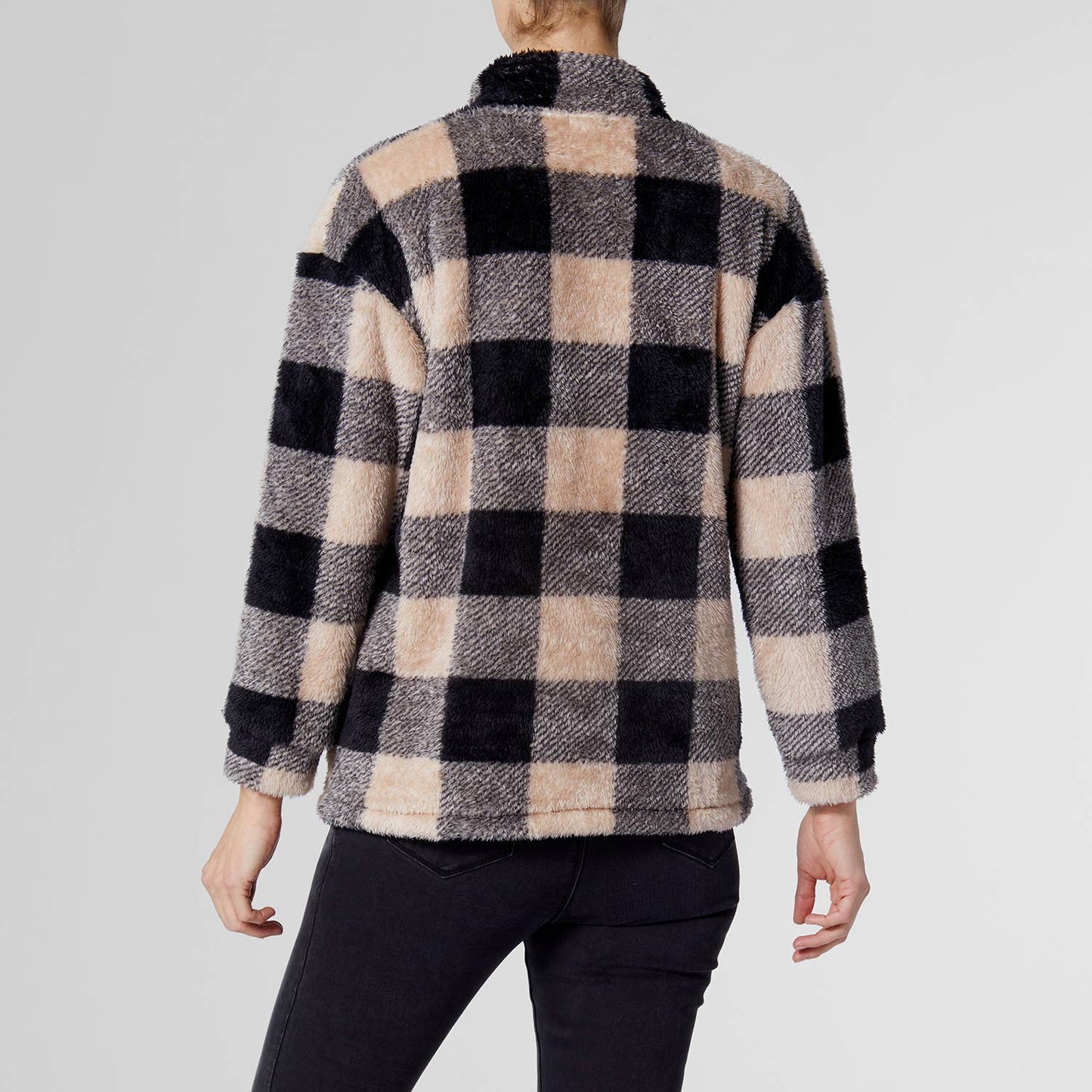 Fuzzy Shacket: Wine XXL