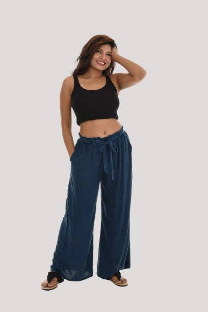 Soft Wide Leg Women Pants: BLACK / 3X