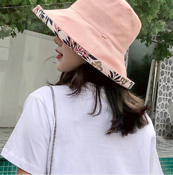 Pink Floral Reversible Sun Hat