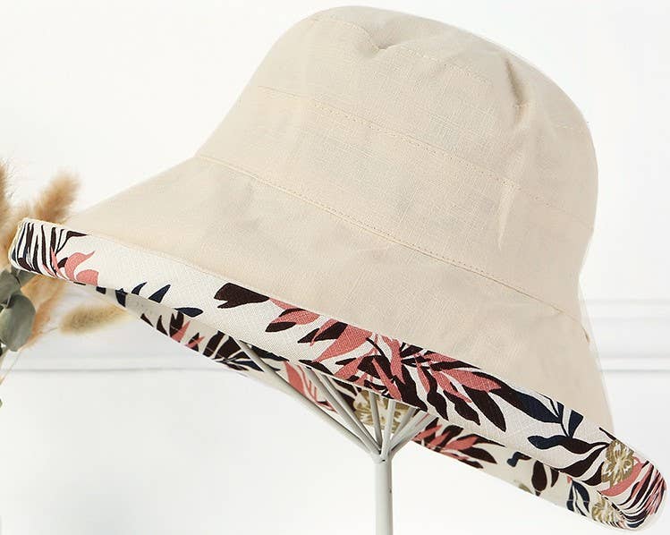 Winding River - Ivory Floral Reversible Sun Hat