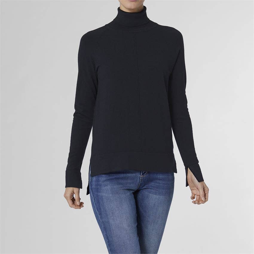Mock Neck Sweater: Black